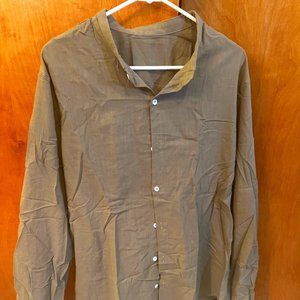 NEVER WORN Makkrom Mens Long Sleeve Shirts Linen Button Down Beach Casual Shirt